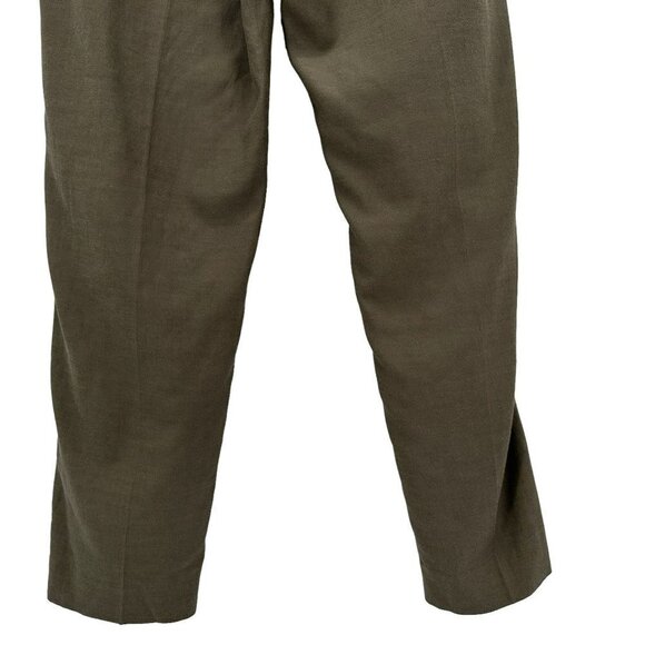 NWT Trouve Pleated Belted Green Tapered Dress Pants Womens 6 - Picture 6 of 9